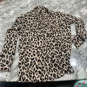 Ann Taylor Cheetah print blouse